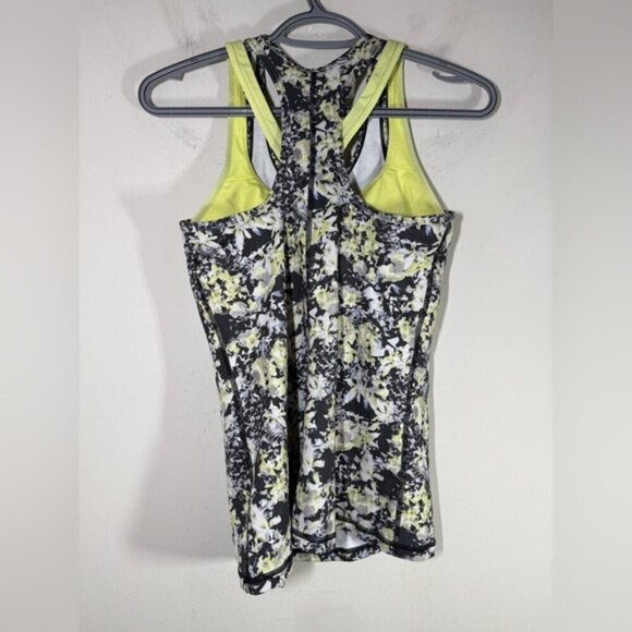 Lululemon Inspiration Tank II Crosscourt Petal Black Clarity Yellow size 4 - Picture 6 of 10